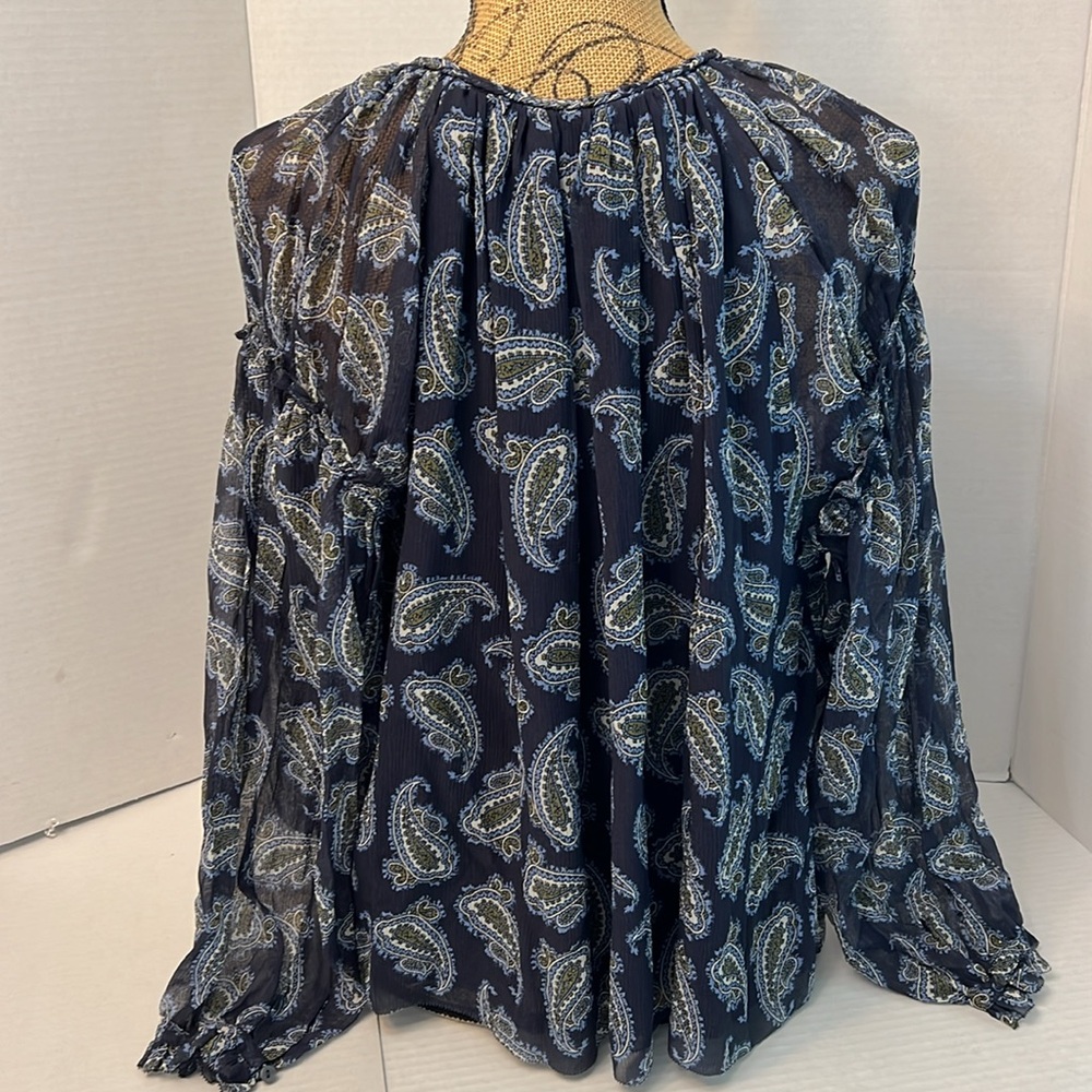 UNSUBSCRIBED SILK PAISLEY OVERSIZED BOHO BLOUSE SIZE 2 - Picture 3 of 16